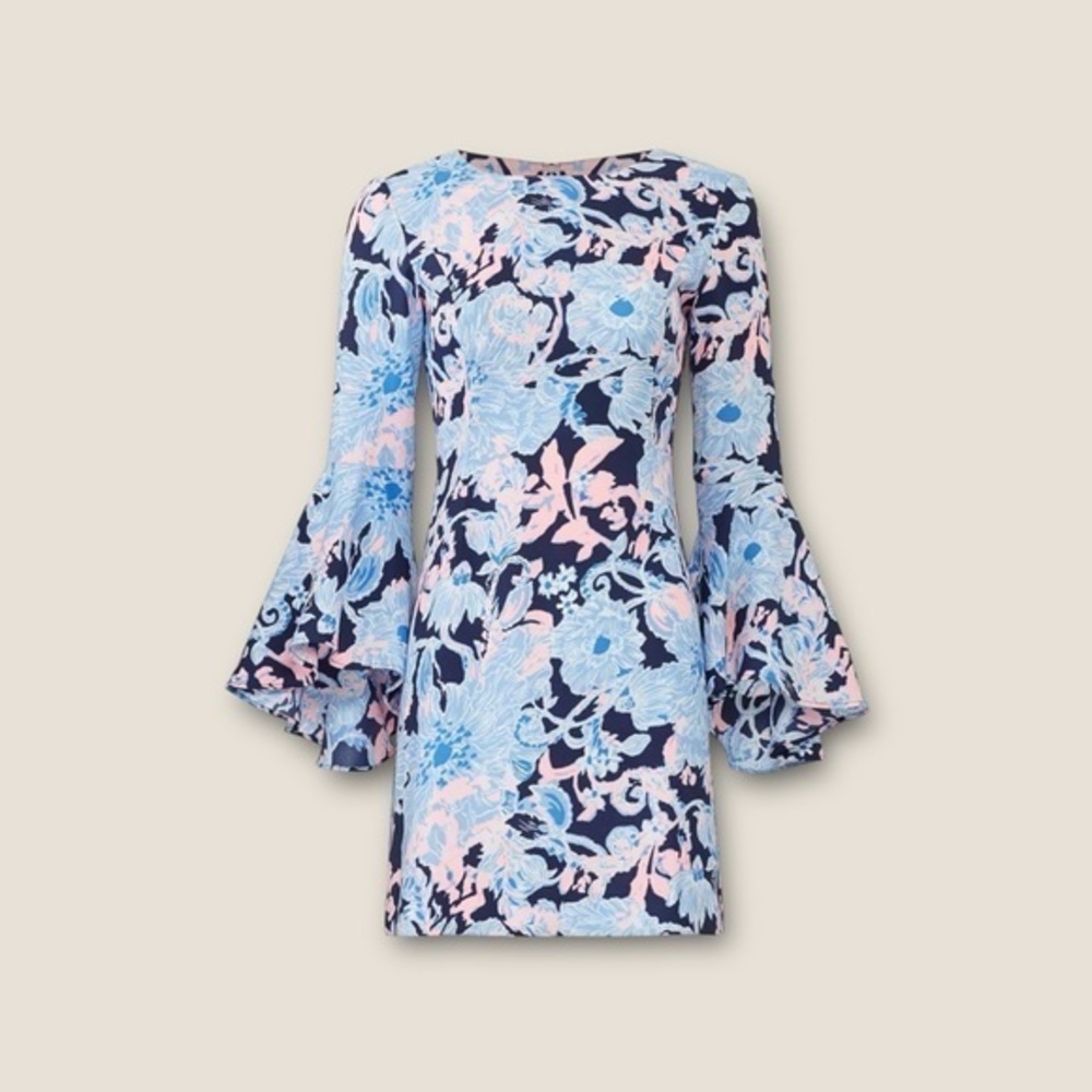 Lilly Pulitzer Kayla Stretch Dress in Bright Navy Amore Please Size 0